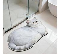 flowereyes Alfombra 3D con Motivos de Animales, Forma Irregular Alfombra de Diatomeas Antideslizante para Entrada Ducha Cocina Hogar y Hotel