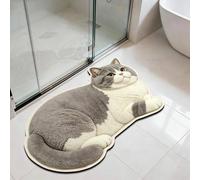 flowereyes Alfombra 3D con Motivos de Animales, Forma Irregular Alfombra de Diatomeas Antideslizante para Entrada Ducha Cocina Hogar y Hotel