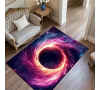 flowereyes Alfombra 3D Ilusión Óptica Grieta del Suelo con Cielo Azul, Alfombras 3D Decorativa para Salón