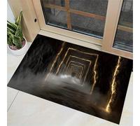 flowereyes Alfombra 3D Ilusión Óptica Pozo de Piedra con Musgo, Alfombras 3D para Alfombrilla de Baño