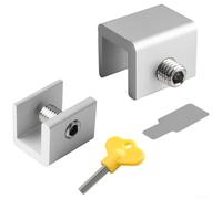 Floweringbeter Acero inoxidable Aleación de aluminio Sin Taladro Cerradura de seguridad de ventana deslizante Cerradura de ventana a prueba de niños para seguridad residencial (B)