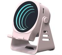 Floweringbeter Altavoz 5.3 con pantalla LED RGB animada y soporte de teléfono de doble propósito para transmisión, llamadas y compartir contenido (rosa)