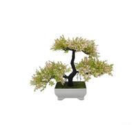 Floweringbeter Bonsái artificial para plantas de interior, estante de escritorio alternativo, decoración de mesa, follaje verde, estilo ornamental, uso en casa y oficina (rosa)