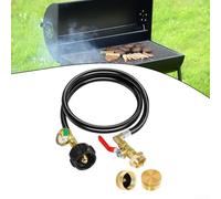 Floweringbeter Botella de gas P ropane para manguera adaptadora de recarga con medidor y válvula de control para tanque a transferencia de botellas de 1 libra, construcción de goma de latón, 3 pies