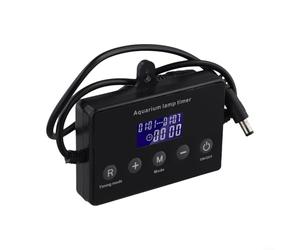 Floweringbeter Controlador de temporizador de atenuación para luces de pecera con interfaz de pantalla LCD, sincronización programable, simulación de salida del sol, pérdida de energía, soporte de