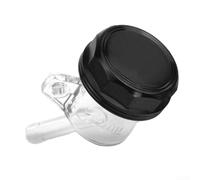Floweringbeter Copa transparente del tanque de aceite para el cilindro maestro del freno de la motocicleta hecho de aleación de aluminio y plástico para la contención confiable del líquido (negro)