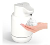 Floweringbeter Dispensador de jabón infrarrojo inteligente con 4 ajustes de espuma ajustables USB recargable 420 ml de capacidad para cocina, baño, taller y uso en laboratorio