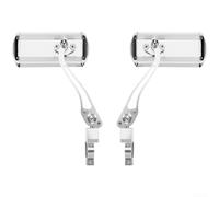 Floweringbeter Espejo retrovisor de bicicleta con giro ajustable de 360 grados y lente convexa para mejorar la conciencia periférica (plata)