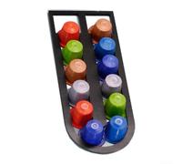 Floweringbeter Estante de plástico para cápsulas de café con 12 ranuras para cápsulas alternativas con base de montaje segura para superficies planas en múltiples lugares (negro)