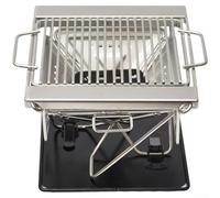 Floweringbeter Estufa que acampa plegable del acero inoxidable con la parrilla de la leña y tres ajustes ajustables de la altura para el Bb