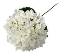 Floweringbeter Flor de hortensia falsa con tallo flexible en azul real, burdeos, rosa roja, para boda, manualidades, decoración del hogar, estilo de eventos (blanco leche)