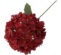 Floweringbeter Flor de hortensia falsa con tallo flexible en azul real, burdeos, rosa roja, para boda, manualidades, decoración del hogar, estilo de eventos (rojo vino)