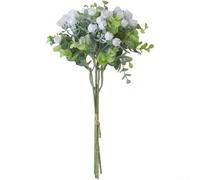 Floweringbeter Flores artificiales de bayas redondas que reflejan las tendencias de decoración europea para sesiones de fotos de boda, viñetas de sala de estar y estilo de entrada (blanco)