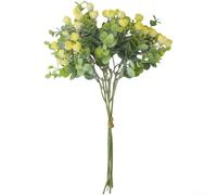 Floweringbeter Flores artificiales de bayas redondas que reflejan las tendencias de decoración europea para sesiones de fotos de boda, viñetas de sala de estar y estilo de entrada (amarillo)