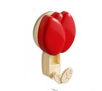 Floweringbeter Gancho con ventosa para colgar toallas de ducha y almacenamiento de artículos pequeños, montaje sin taladro, funciona en azulejos lisos, espejos de vidrio y más (flor de pascua)