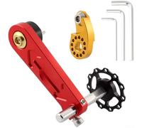 Floweringbeter Guía tensora de cadena de bicicleta de montaña de una sola velocidad hecha de aleación de aluminio CNC para un rendimiento constante y uso a largo plazo (rojo + regulador)
