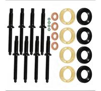 Floweringbeter Juego de 24 anillos de sellado de inyector y asiento de boquilla para 198185 198299 1982A0 kit de repuesto de inyección de combustible para reparación de motores