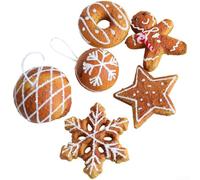 Floweringbeter Juego de adornos de árbol con 6 figuras de espuma de galleta diseñadas para una decoración duradera de vacaciones