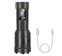 Floweringbeter Linterna recargable con el indicador de batería digital de la cabeza Zoomable de la gama de la iluminación de los 500m y operación multi del modo para el uso del deber