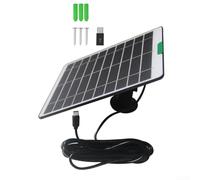 Floweringbeter Panel de carga solar de 5 W con cable de 3 m para cámara de seguridad Anker para Eufy para Ring y para Blink, fuente de alimentación impermeable al aire libre para dispositivos de 3 V-5