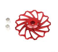 Floweringbeter Polea de bicicleta de carretera 11/13T, desviador trasero de aleación de aluminio, cambios de marcha sin esfuerzo, rodillo de rueda de bicicleta, aleación de aluminio 7075 (11T rojo)
