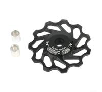 Floweringbeter Polea de bicicleta de carretera 11/13T, desviador trasero de aleación de aluminio, cambios de marcha sin esfuerzo, rodillo de rueda de bicicleta, aleación de aluminio 7075 (11T negro)