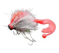 Floweringbeter Señuelo de pesca multiarticulado con pelo de hilo de seda de PVC, ojo de pez 3D y cola de paleta bifurcada flexible para pesca eficaz y atracción de peces (gris)