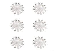 Floweringbeter Servilletero hecho a mano con detalle de flor de perla y brillo metálico para una presentación sofisticada en la mesa (plata-6 piezas)