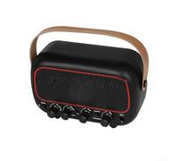 Floweringbeter Sistema de altavoz dual portátil 5W con batería recargable para práctica de guitarra eléctrica y movilidad (negro)