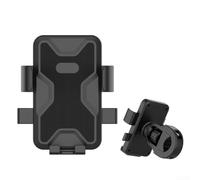 Floweringbeter Soporte de teléfono para motocicleta para espejos retrovisores, cuenta con bloqueo seguro, absorción de golpes y ajuste de 360 grados (mango)