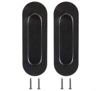 Floweringbeter Tiradores de puerta de acero inoxidable, 2 pomos empotrados para puertas correderas y armarios (negro)
