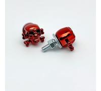 Floweringbeter Tornillos de montaje de placa de matrícula de cabeza de hueso para uso automotriz y motocicleta, rosca M6, plástico ABS y componentes de acero al carbono 45# (rojo)