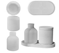 Flowerpot Mold - Silicona, Multi-Size Flower Pot Mould Crafting Set | Flexible Reutilizable Design For Epoxy Resin Casting, Clay Projects, DIY Decor For Homes, Offices, Study Rooms, Dorms, Apartments