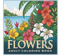 Flowers Adult Coloring Book: 50 Beautiful Botanical Designs for Relaxation & Creative Escape, Single-Sided Pages to Prevent Bleed-Through