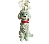 Flowers Animal Vases, Dog Shaped Centrepiece, 2.95x5.91 Inches Funny Vessel with High Density Build, Polyresin Material, Decorative Hardware with Sculpted Style, Tabletop Accessory for Bookshelf