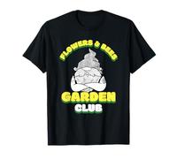 Flowers & Bees Garden Club (cita divertida y gráfico de gnomos) Camiseta