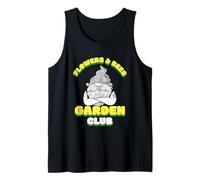 Flowers & Bees Garden Club (cita divertida y gráfico de gnomos) Camiseta sin Mangas