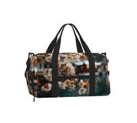 Flowers By The River In Winter - Bolso cruzado de mano de gran capacidad, ligero, resistente, repelente al agua, para viajes al aire libre