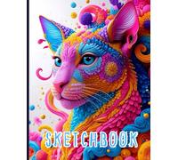 Flowers Cat Face Sketchbook: Colors Flowers Cat Face Sketchbook Cover, 112 Pages, 8.5 x 11 Page Size, 110 Blank Pages, Flowers Sketchbook For All.