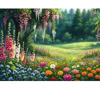 Flowers Lawns 120 Piece Jigsaw Puzzles for Adults, Colourful, Challenging & Brainteasing Adult Puzzles 120 Pieces Trees, Fun jigsaws for The Whole Family 10x8 Inch