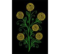 Flowers Rose in BlackBook: Black Squared Notebook Planne Stamp