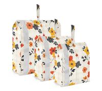Flowers Simple Fresh Spring Red - Juego de 3 bolsas de viaje impermeables para almacenamiento de ropa, bolsas de almacenamiento de ropa imprescindibles