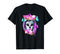 Flowers Sugar Skull Day of The Dead Dia De Muertos Camiseta gráfica económica