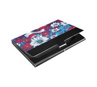 Flowers The American Flag - Tarjeteros delgados con funda de cuero y acero inoxidable para proteger tus tarjetas