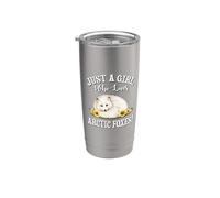 Flowers Womens Kids Just A Girl Who Loves Arctic Foxes Lover Vaso térmico de acero inoxidable de doble pared