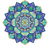 Flowers Wood Puzzle Mandala, 118 Piezas, Diseño Floral