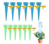 FLOWERUN 12 Piezas Kit Riego por Goteo para Plantas, Goteador con Flujo Ajustable y Adaptador para Botellas, Sistema de Riego Automático para Interiores Exteriores Huerto Balcón Macetas (Multicolor)