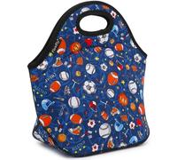FlowFly Lonchera de neopreno para niños, bolsa suave aislada, mini enfriador térmico, kit de bolsa de comida para niños, niñas, hombres, mujeres, escuela, trabajo, oficina, fútbol