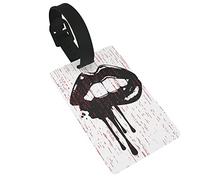 Flowing Blood Horror Spooky Halloween Zombie Crime Scary Help Me Theme 2 etiquetas de equipaje, cubierta de privacidad, etiqueta de identificación y tarjeta de dirección para maleta de viaje