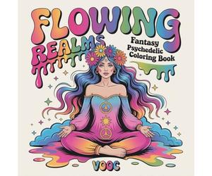 Flowing Realms: Fantasy Psychedelic Coloring Book for Adults - Mystical Goddesses, Mermaids, Dragons & Nature Spirits with Organic Wave Patterns (Groovy & Psychedelic Coloring)
